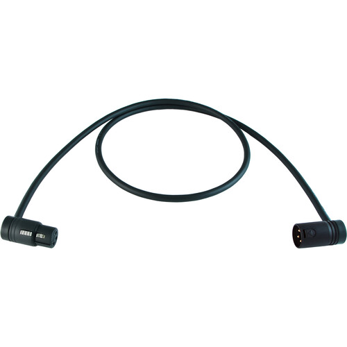 Cable Techniques Stage and Studio Patch Cable Right-Angle 3-Pin Female XLR to 3-Pin Male XLR (3' Low-Profile Black)