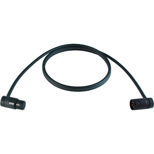 Cable Techniques Low-Profile Right-Angle XLR Female to Low-Profile Right-Angle XLR Male Premium QUAD Cable (Black Cap 6')