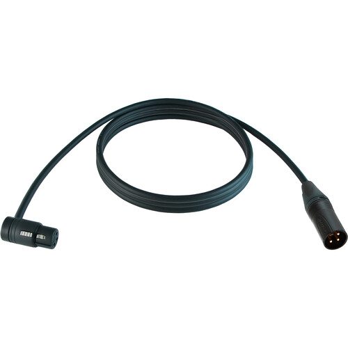 Cable Techniques Low-Profile Right-Angle XLR Female to Straight XLR Male Premium QUAD Cable (Black Cap 15')