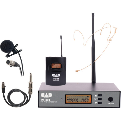 CAD WX1000BP Wireless Bodypack Microphone System with Lavalier Headset and Guitar Cable (510 to 570 MHz)