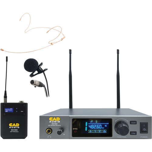 CAD WX1800BP Wireless Microphone System with Lavalier Headset & Guitar Cable (550 to 590 MHz)