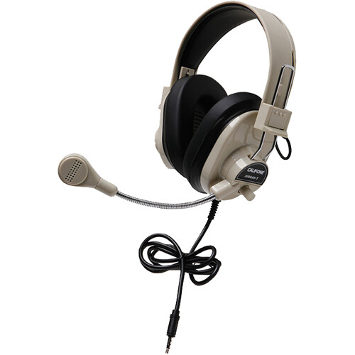 Califone 3066AVT Deluxe Multimedia Stereo Headset (3.5mm To Go Plug Beige)