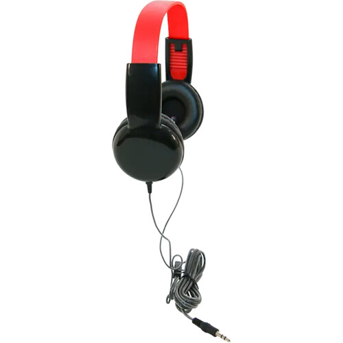 Califone Black and Red Pre-K On-Ear Headphones with In-Line Volume Control and 3.5mm Plug (Black and Red)