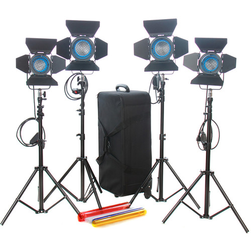 CAME-TV Fresnel Tungsten Video Spotlight 4-Light Kit (Two&nbsp650W and Two&nbsp300W)