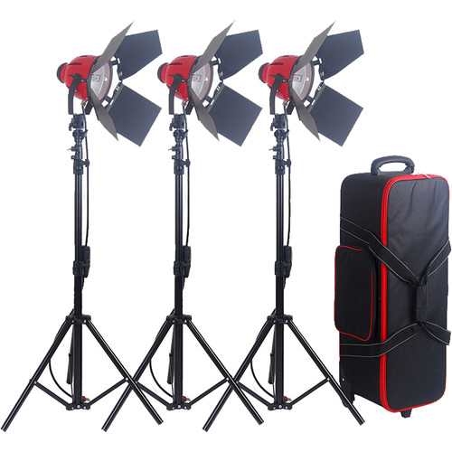 CAMETV 800W Pro RED HEAD Continuous Light Fixture (3Pack)