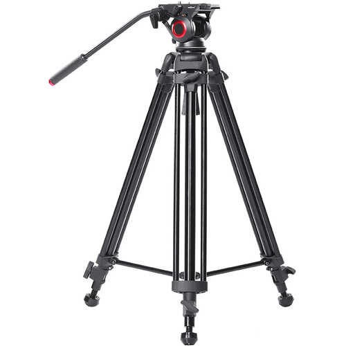 CAME-TV TP-606A Aluminum Video Tripod with Fluid Head&nbspand Mid-Level Spreader