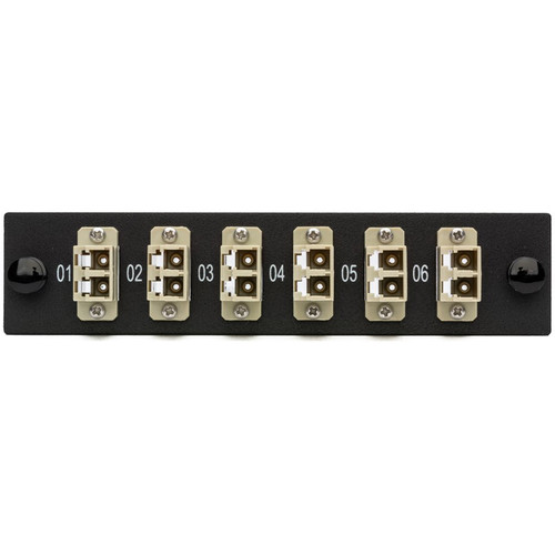 Camplex 6-Port LC Duplex Multi-Mode Fiber Adapter Plate Module with Phosphor Bronze Connectors (Beige)