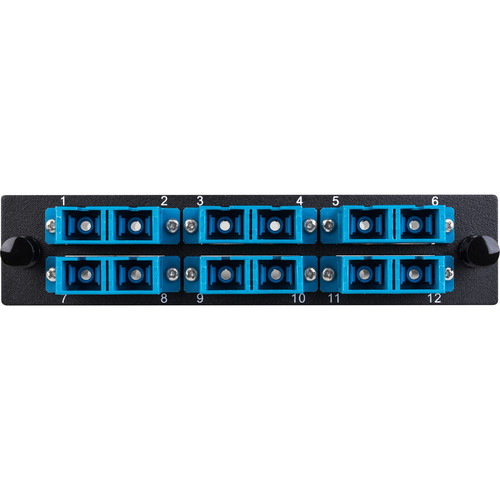 Camplex 6-Port SC UPC Duplex Single Mode Fiber Adapter Plate Module with Ceramic Connectors (Blue)