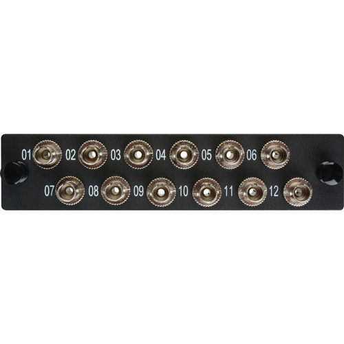 Camplex 12-Port ST Single-Mode Fiber Adapter Plate Module with Ceramic Connectors (Yellow)