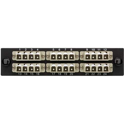 Camplex 6-Port LC Quad Multi-Mode Fiber Adapter Plate Module with Phosphor Bronze Connectors (Beige)