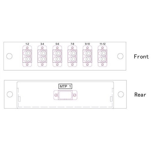 Camplex 12 Fiber SM LGX Cassette with 1 MPO Male Connector to 12 LC Female Connectors
