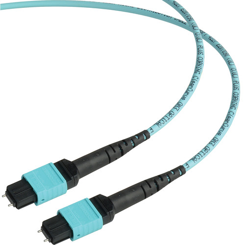 Camplex MTP Elite PC Male to Male 12-Fiber OM3 Multi-Mode Cable (Aqua 3')