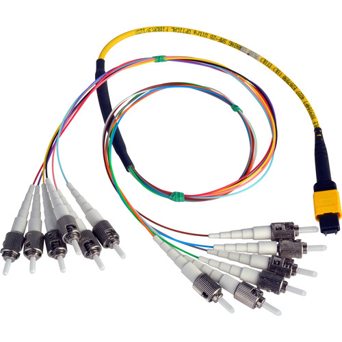 Camplex MTP Elite APC Male to 12 ST UPC External Yellow Single-Mode Fiber Breakout Cable (10')