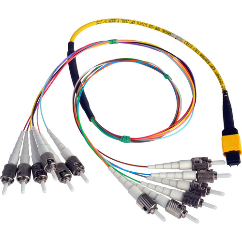 Camplex MTP Elite APC Male to 12 ST UPC External Yellow Single-Mode Fiber Breakout Cable (18