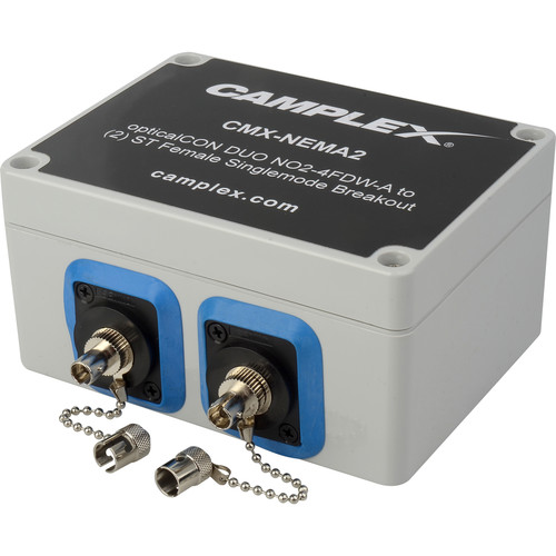 Camplex NO2-4FDW-A OpticalCON DUO to 2 ST Female Singlemode Breakout Adapter Box