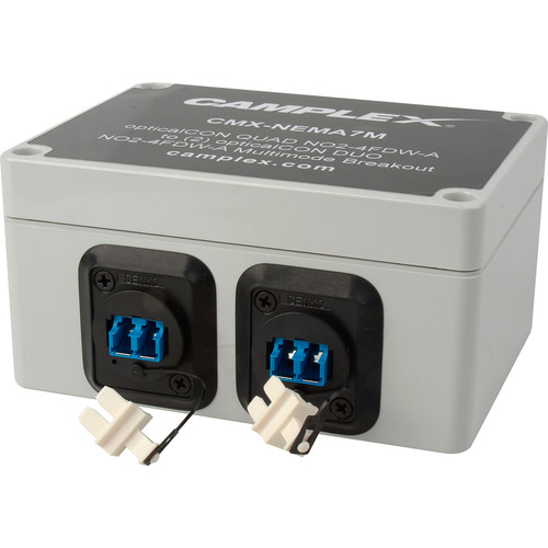 Camplex NO4FDW-A OpticalCON QUAD to 2 Duplex LC Female Multimode Breakout Adapter Box