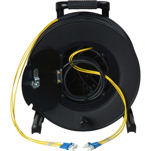 Camplex 4-Channel Fiber Optic Tactical Cable Reel with LC Connectors (750')