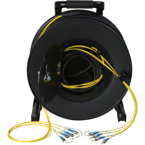 Camplex 4-Channel Fiber Optic Tactical Cable Reel with ST Connectors (1500')