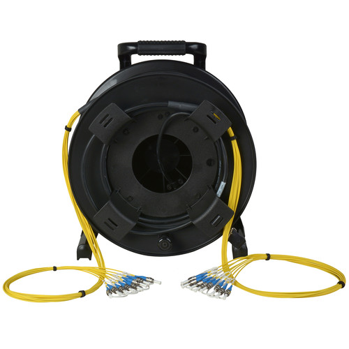 Camplex 8-Channel Fiber Optic Tactical Cable Reel with ST Connectors (750')