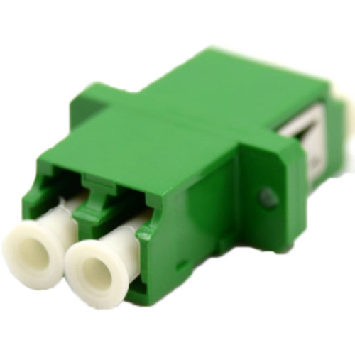 Camplex LC to LC Duplex Single Mode APC Flanged Adapter (Green)
