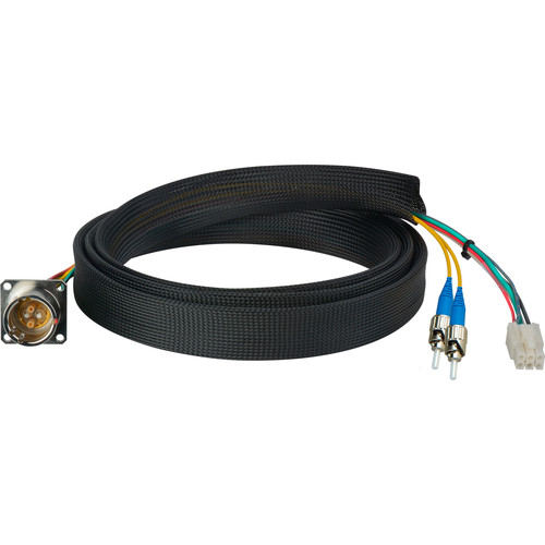Camplex FCS015A-FR Hybrid Fiber Optic Receptacle Breakout Cable SMPTE/ARIB with ST Male Connector (3')