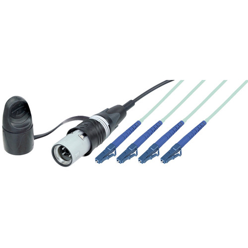 Camplex 4-Ch opticalCON QUAD LITE to 4 LC Mult-Mode Fiber Tactical Patch Cable (2')