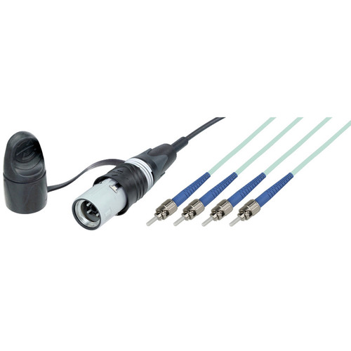 Camplex 4-Ch opticalCON QUAD LITE to 4 ST Multi-Mode Fiber Tactical Patch Cable (6')