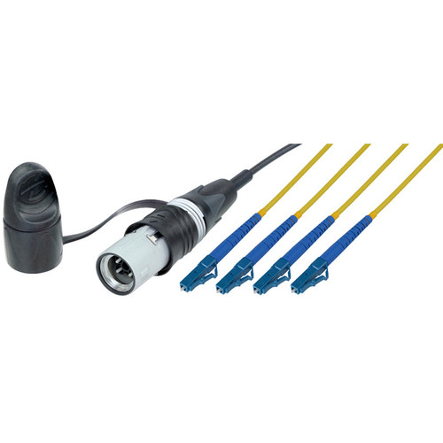 Camplex 4-Ch opticalCON QUAD LITE to 4 LC Single-Mode Fiber Tactical Patch Cable (10')