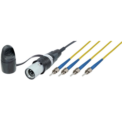 Camplex 4-Ch opticalCON QUAD LITE to 4 ST Single-Mode Fiber Tactical Patch Cable (2')