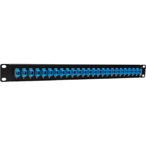 Camplex 24-Port Preloaded Patch Panel with SC Simplex Single Mode Adapters (1 RU Blue)