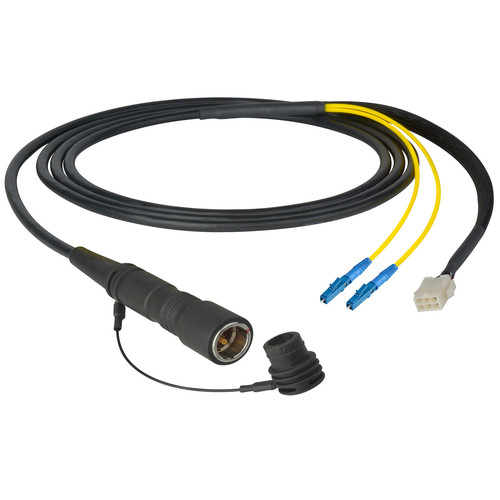 Camplex 35' Lemo PUW to Duplex LC Fiber & 6-Pin AMP Power Inline Breakout Cable