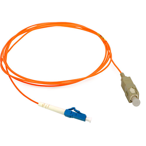 Camplex Premium Bend Tolerant OM3 Multimode Duplex LC to SC Fiber Patch Cable (32.8' Aqua)