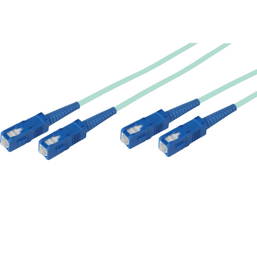 Camplex Premium Bend Tolerant OM3 Multimode Duplex SC to SC Fiber Patch Cable (98.4' Aqua)