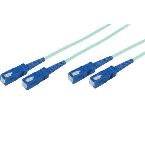 Camplex Premium Bend Tolerant OM3 Multimode Duplex SC to SC Fiber Patch Cable (1476' Aqua)