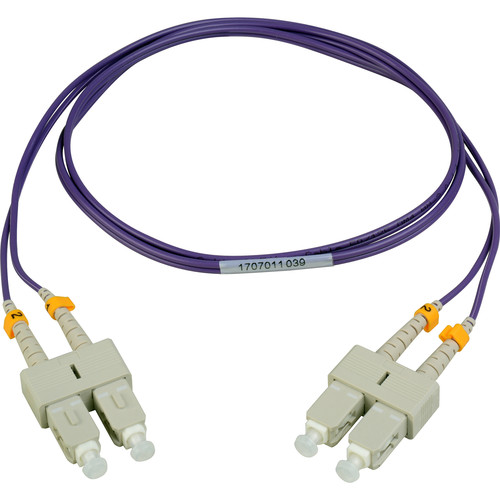 Camplex OM4 Premium Bend Tolerant Multimode Duplex SC to SC Fiber Patch Cable (16.4' Purple)
