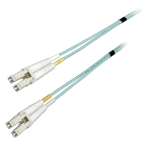 Camplex Premium Bend Tolerant OM3 Multimode Simplex LC to LC Fiber Patch Cable (32.8' Aqua)