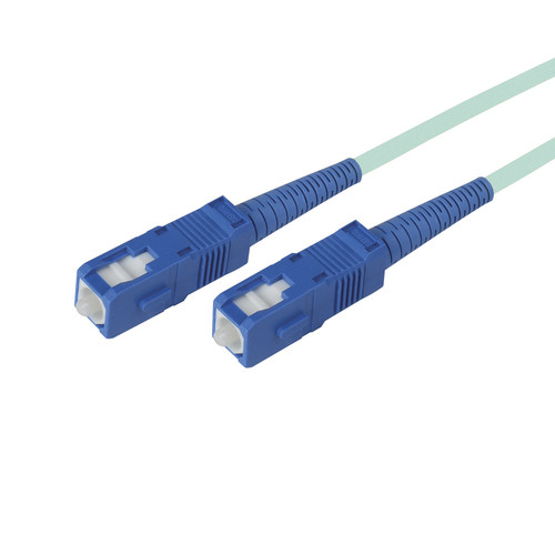 Camplex Premium Bend Tolerant OM3 Multimode Simplex SC to SC Fiber Patch Cable (32.8' Aqua)