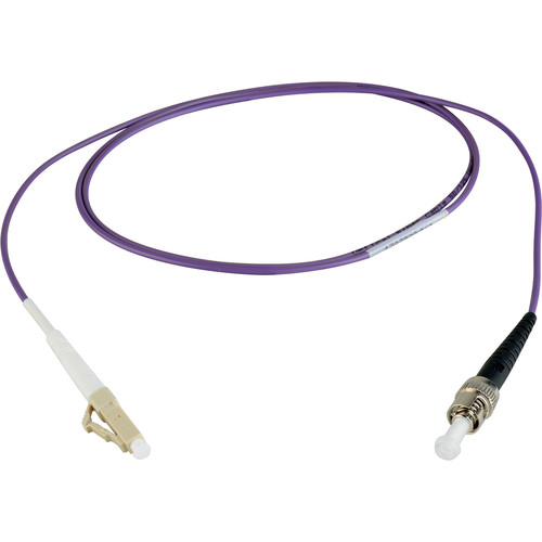 Camplex OM4 Premium Bend-Tolerant Multimode Simplex LC to ST Fiber Patch Cable (16.4' Purple)