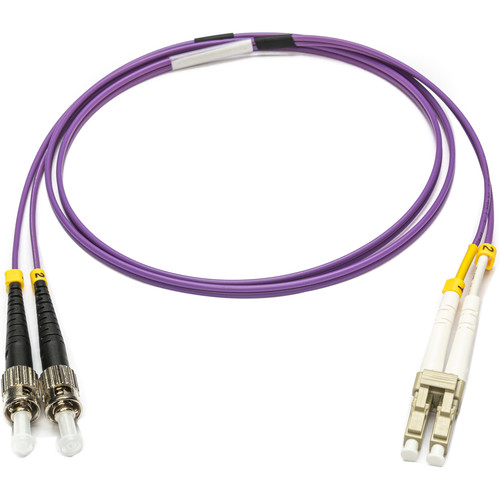 Camplex OM4 Multimode Duplex ST to LC Armored Fiber Patch Cable (6.6' Purple)