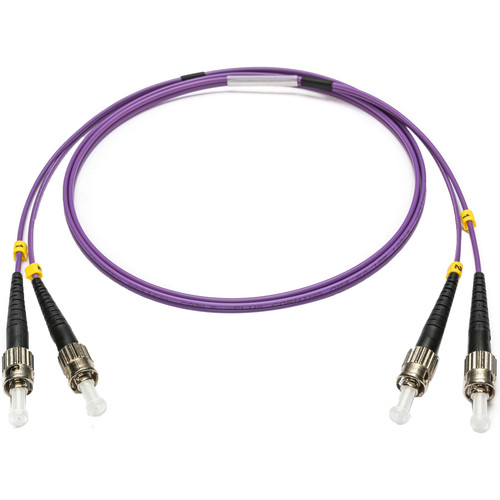 Camplex OM4 Multimode Duplex ST to ST Armored Fiber Patch Cable (3.3' Purple)