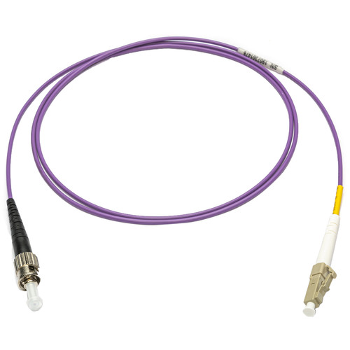 Camplex OM4 Bend Tolerant Multimode Simplex ST to LC Armored Fiber Patch Cable (3.3' Purple)