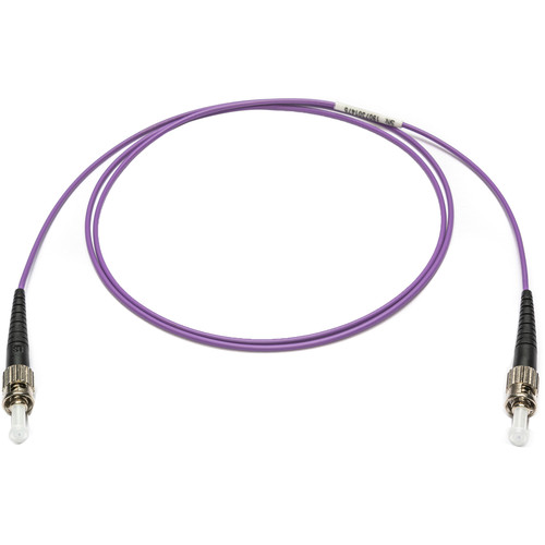 Camplex OM4 Bend Tolerant Multimode Simplex ST to ST Armored Fiber Patch Cable (3.3' Purple)