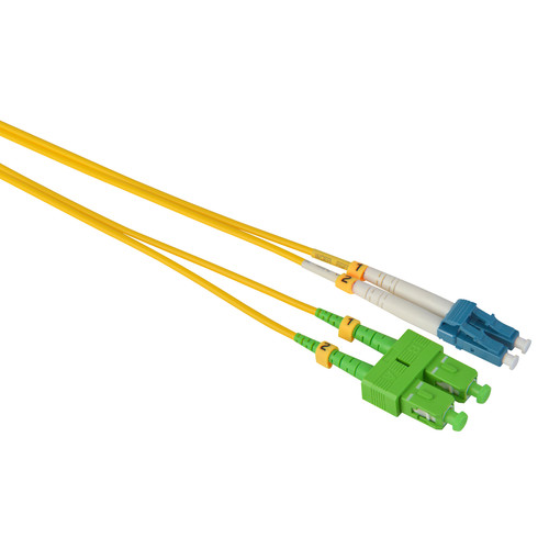 Camplex APC SC to UPC LC Premium Bend Tolerant Singlemode Duplex Fiber Patch Cable (16.4' Yellow)