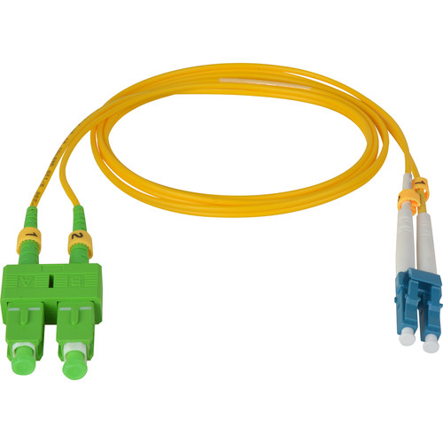 Camplex APC SC to UPC LC Premium Bend Tolerant Singlemode Duplex Fiber Patch Cable (32.8' Yellow)