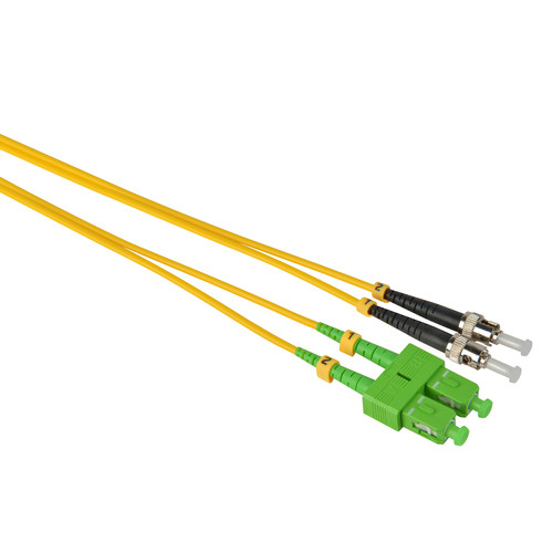 Camplex Duplex APC SC to UPC ST Singlemode 9u/125u Fiber Optic Patch Cable (3.3' Yellow)