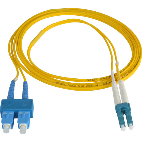 Camplex Duplex LC to Duplex SC Singlemode Fiber Optic Patch Cable (Yellow 65.6')
