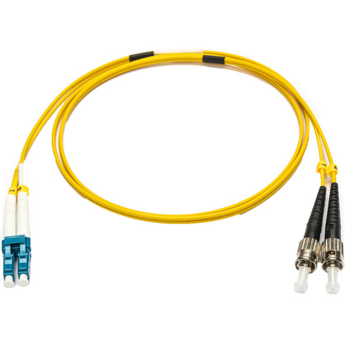 Camplex Premium Bend-Tolerant Single Mode Duplex ST to LC Armored Fiber Patch Cable (32.8' Yellow)