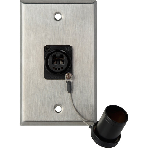 My Custom Shop 1-Gang Stainless Steel Wall Plate with One OpticalCON Duo Fiber Optic Connector and Dust Cap