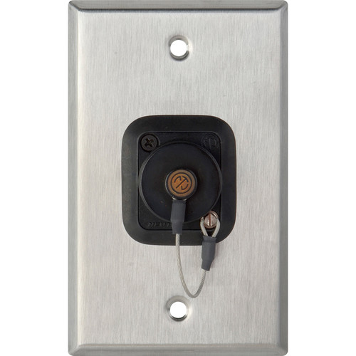 My Custom Shop 1-Gang Stainless Steel Wall Plate with One OpticalCON Quad Fiber Optic Connector and Dust Cap