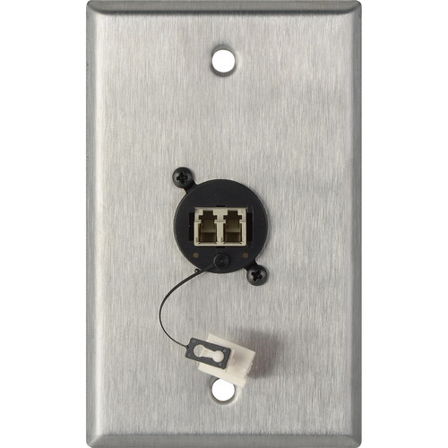 My Custom Shop 1-Gang Stainless Steel Wall Plate with One Duplex LC Multimode Fiber Optic Connector